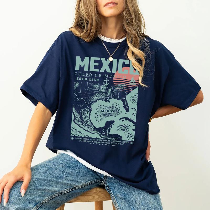 Gulf of Mexico Shirt, Golfo de México 1550 Retro Vintage Art Shirt, Vacation Mexico Shirt, Gulf of Mexico, Gulf of Mexico Forever Unisex Tee
