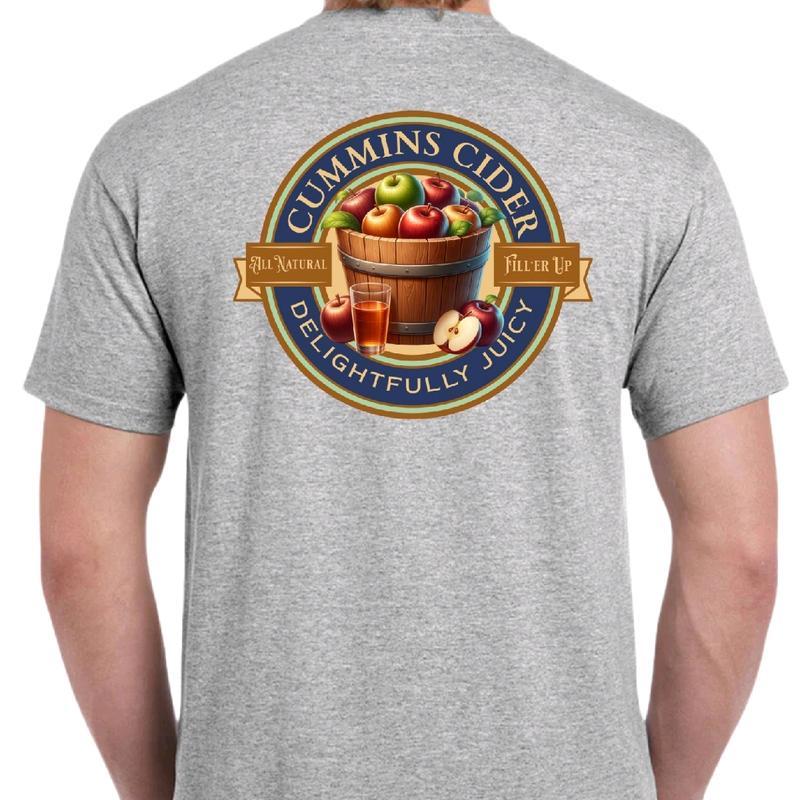 Cummins Cider - men's funny T-shirt- Menswear Casual Crewneck