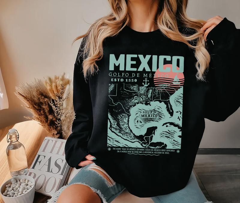 Gulf of Mexico Shirt, Golfo de México 1550 Retro Vintage Art Shirt, Vacation Mexico Shirt, Gulf of Mexico, Gulf of Mexico Forever Unisex Tee