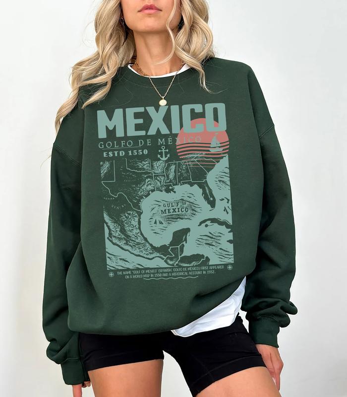Gulf of Mexico Shirt, Golfo de México 1550 Retro Vintage Art Shirt, Vacation Mexico Shirt, Gulf of Mexico, Gulf of Mexico Forever Unisex Tee