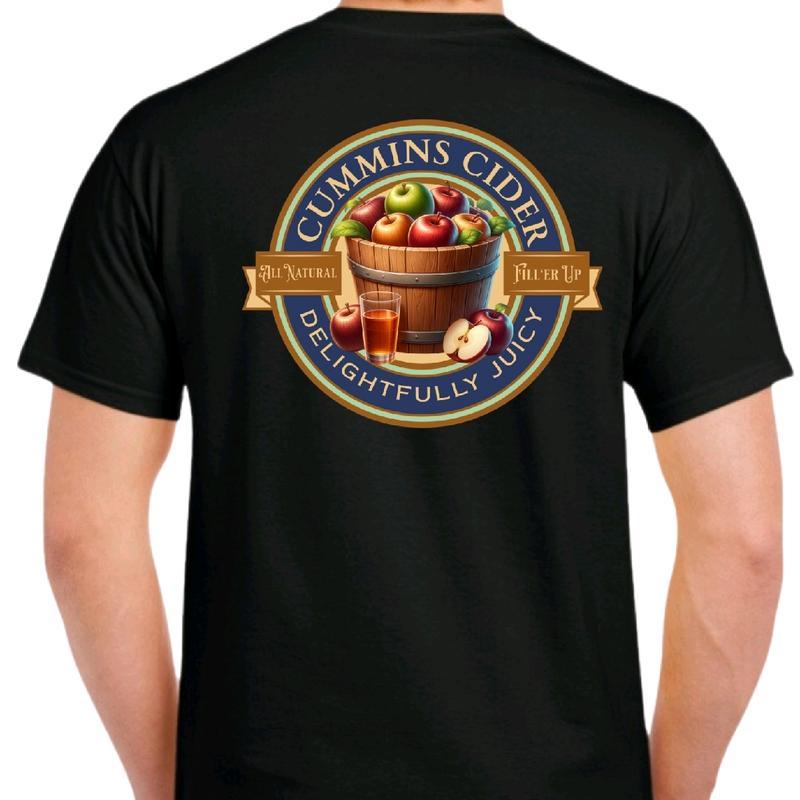 Cummins Cider - men's funny T-shirt- Menswear Casual Crewneck
