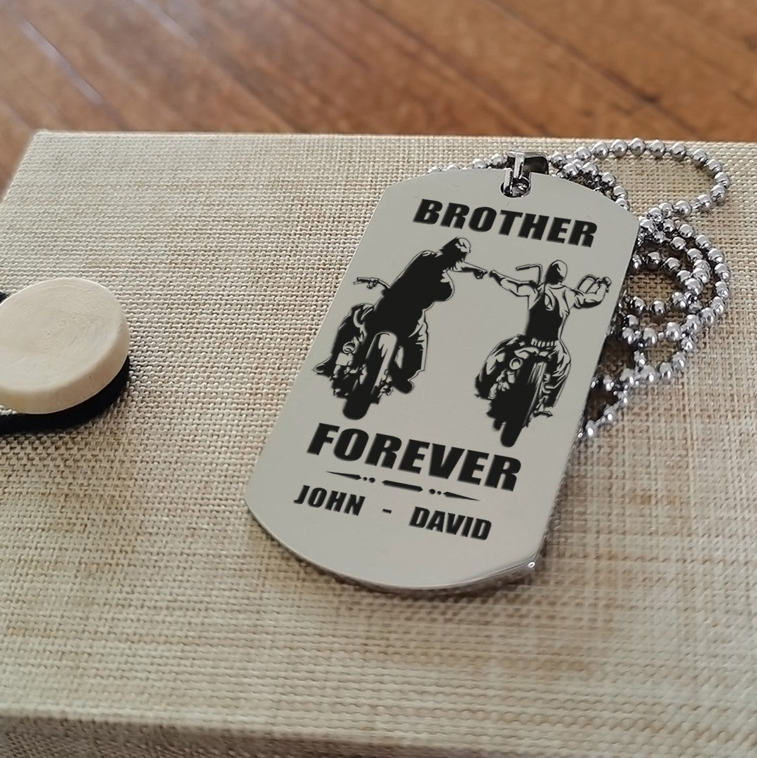 BIKER – Ruf mich an, Bruder, gravierte Hundemarke