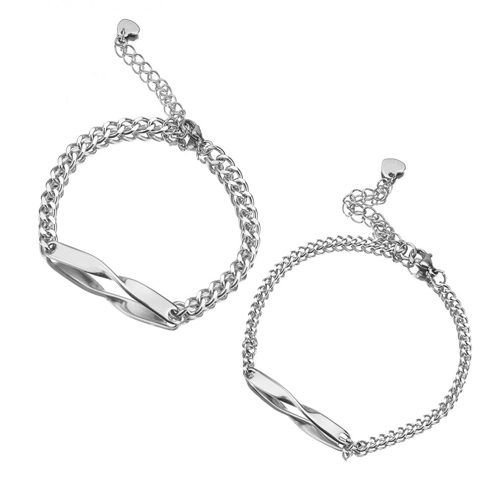 Armband-Set mit Infinity-Gravur