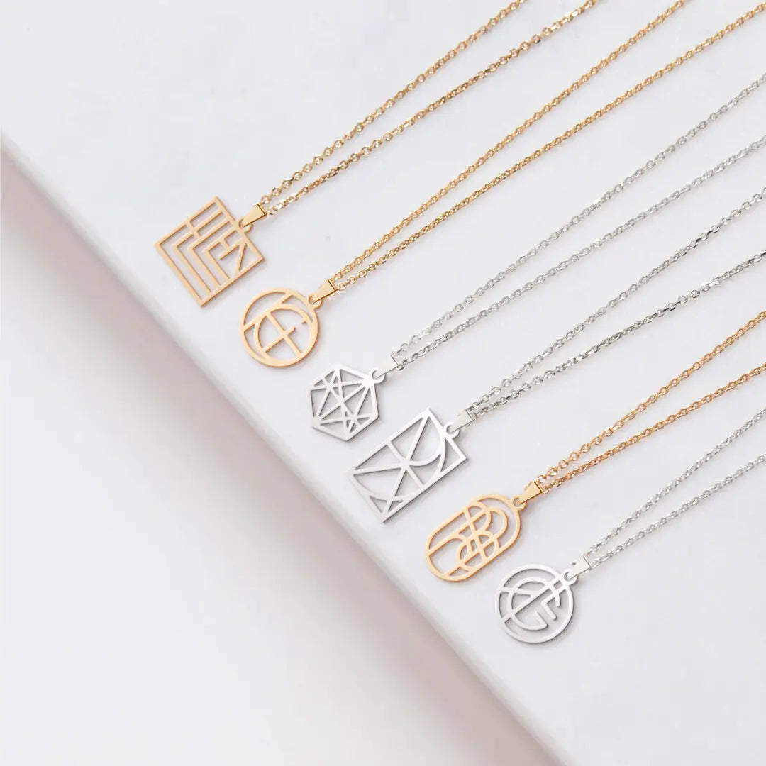 💗Unique Design Name Monogram Logo Necklace