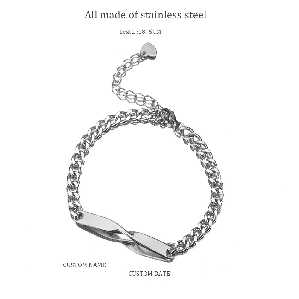 Armband-Set mit Infinity-Gravur