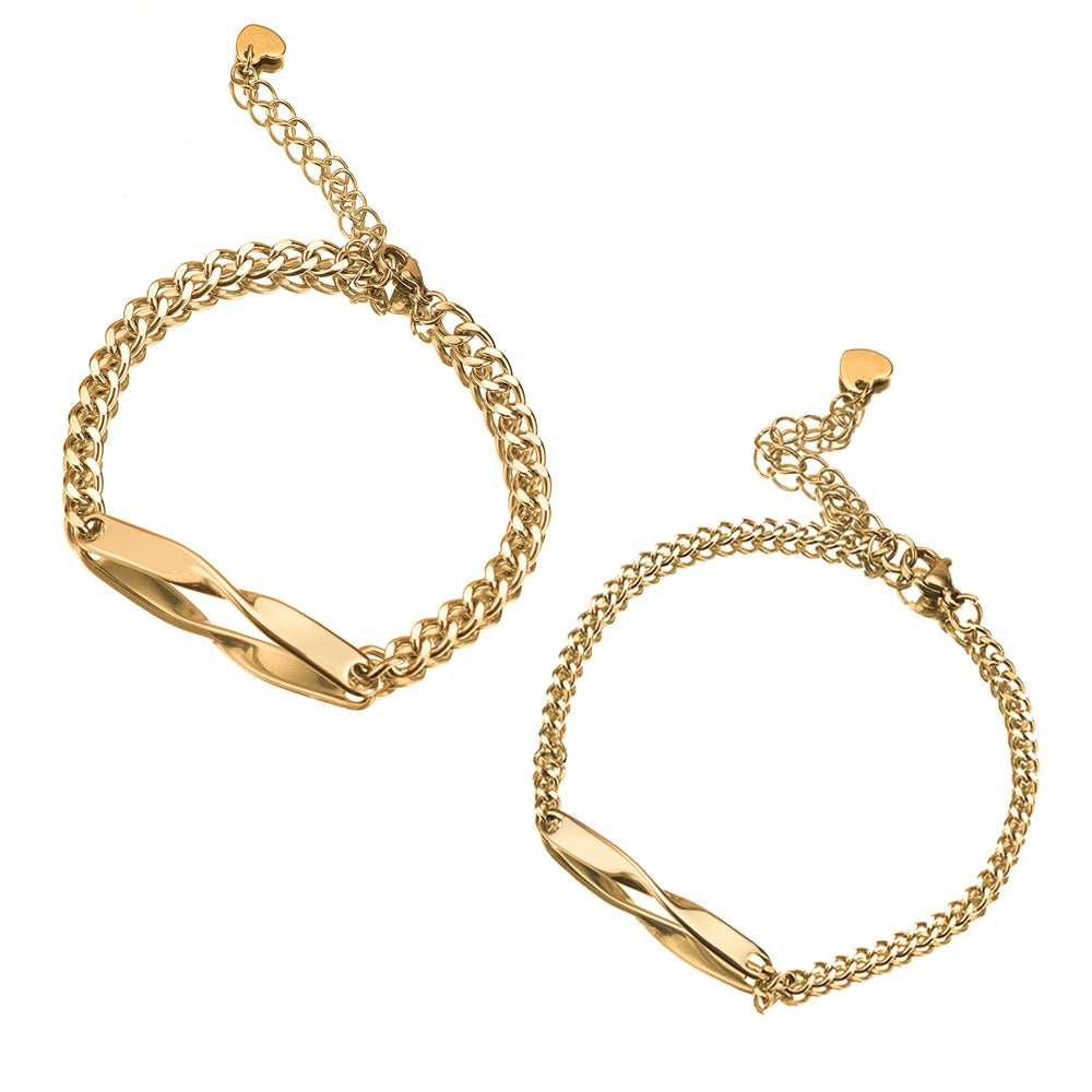 Armband-Set mit Infinity-Gravur
