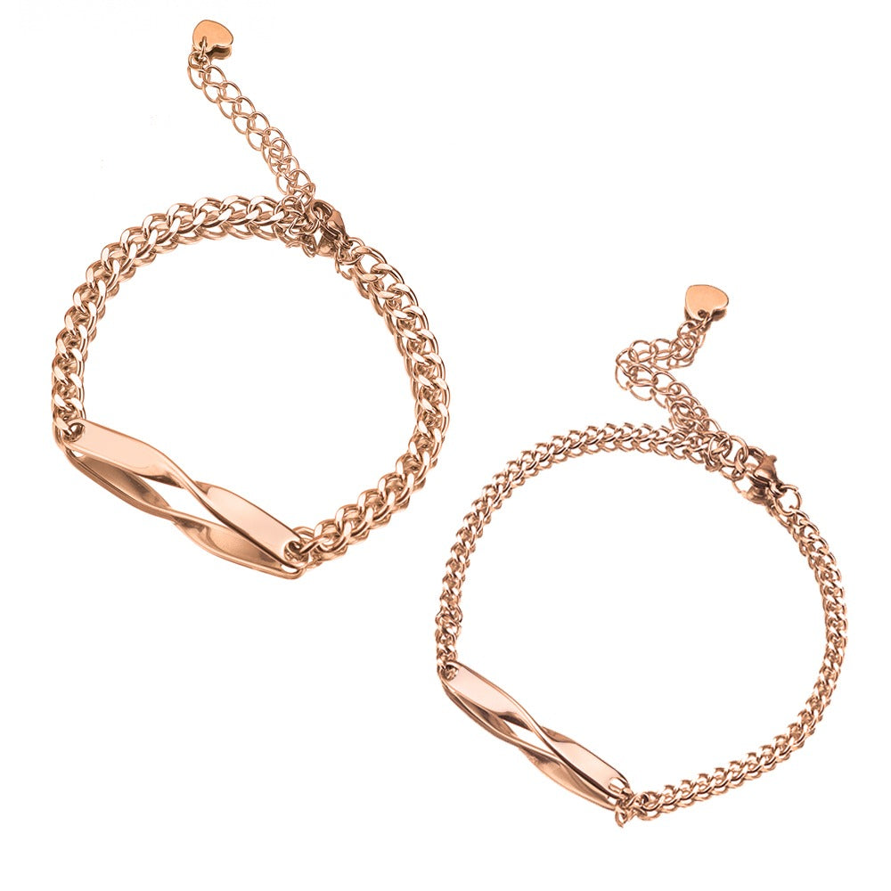 Armband-Set mit Infinity-Gravur