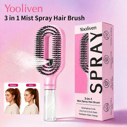 Yooliven 3-in-1 Mist Spray Detangling Hair Brush with Refillable Water Handle [YQT:ULO-261019-002:ab31588aa2179a3a]