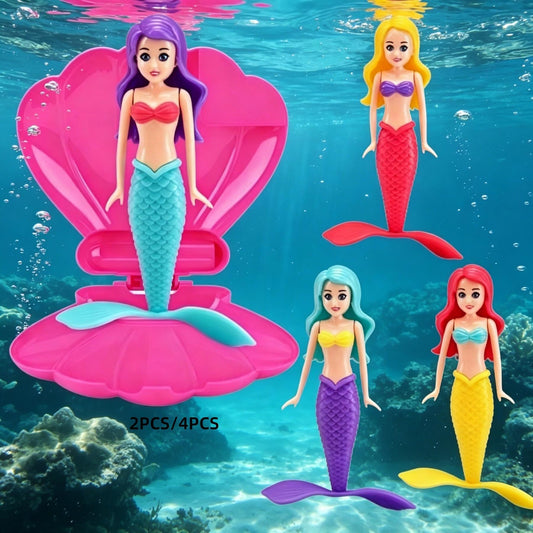 Colorful Mermaid Dive Toys with Sculpted Tails and Shell Case Option [YQT:ULO-261017-007:48f5f813cbd6f365]