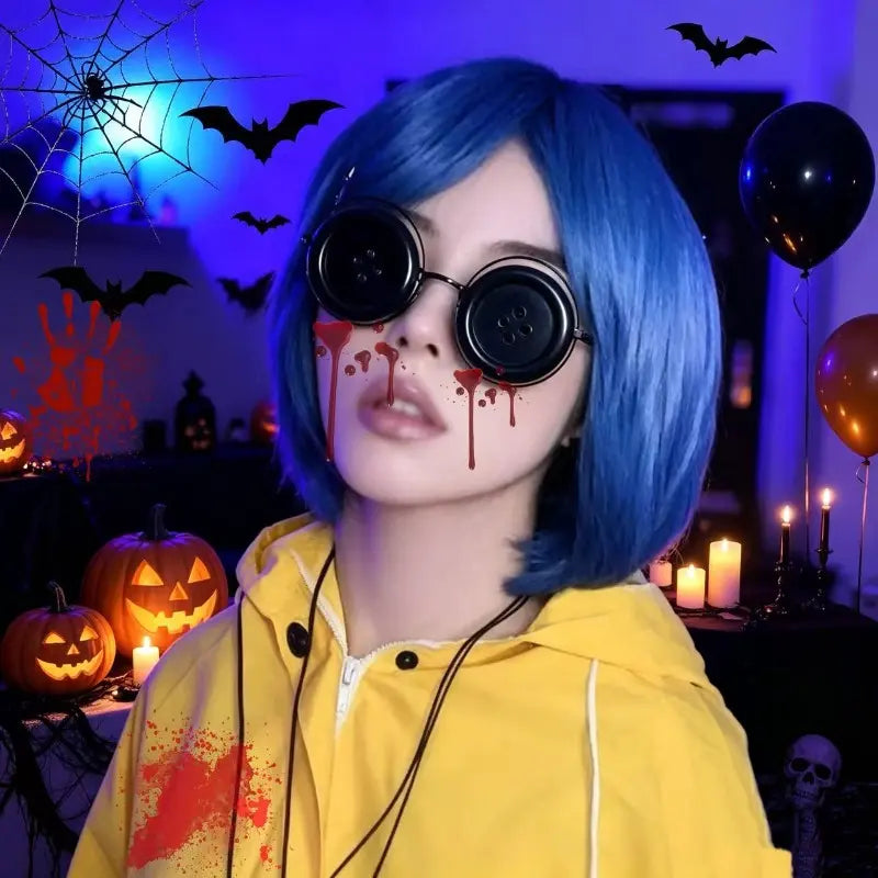 Black Button Design Costume Glasses for Halloween Parties and Dress Up [YQT:ULO-261007-003:5608d101e858cfad]