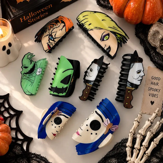 Halloween Claw Hair Clips with Horror Faces, Ghosts and Novelty Designs [YQT:ULO-261008-003:5dcd3419938d4d1e]