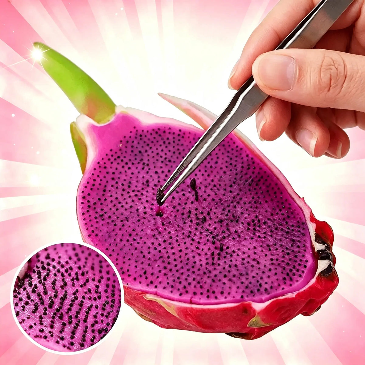 Dragon Fruit Seed Picking Fidget Toy with Metal Tweezers [YQT:ULO-260922-002:be0ad5b3bb0b22bf]