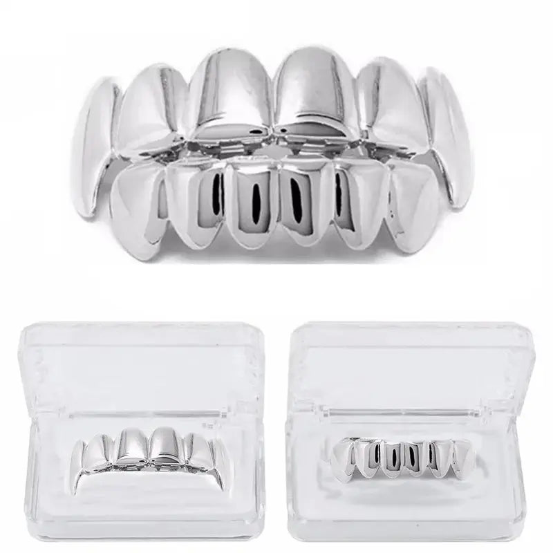 Glossy Upper and Lower Teeth Grillz with Vampire Fang Design [YQT:ULO-260925-002:04883da6f50b7098]