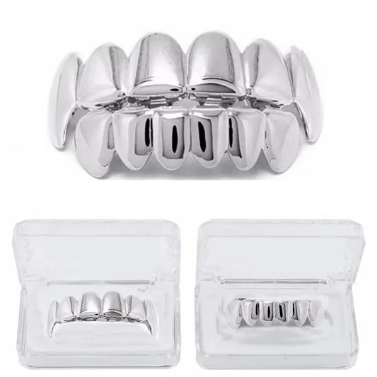 Glossy Upper and Lower Teeth Grillz with Vampire Fang Design [YQT:ULO-260925-002:04883da6f50b7098]