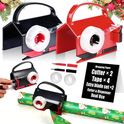 2-Pack Wrapping Paper Cutter and Tape Dispenser with Carry Handle [YQT:ULO-261015-005:3dc04dd512968255]