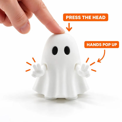 Pressable Ghost Desk Figurine with Pop-Up Hands and White 3D Printed Design [YQT:ULO-261006-003:6a270d633f7f1443]