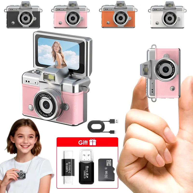 Mini Retro Digital Keychain Camera with Flip Screen and Flash [YQT:ULO-261012-002:5021336c4800c6dc]