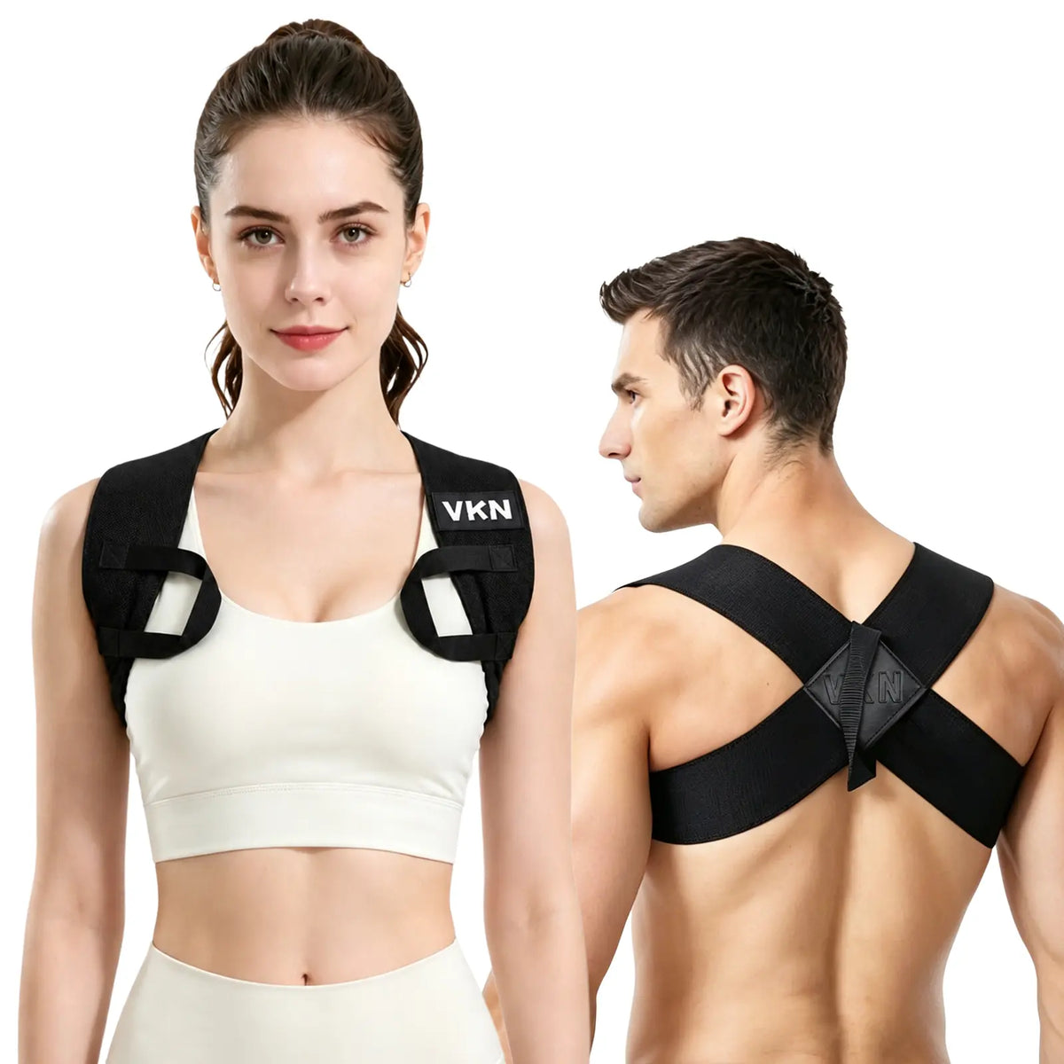 Black Elastic Posture Support Shoulder Straps with Cross Back Design [YQT:ULO-260916-012:6f5b0d8eb04665dc]
