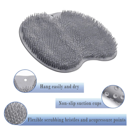 Silicone Shower Foot and Back Scrubber Mat with Suction Cups [YQT:ULO-260924-007:86f7a2d7d11a6c8b]