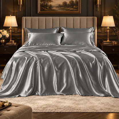 Six-Piece Solid Color Satin Bedding Set with Sheets and Pillowcases [YQT:ULO-261006-007:dce8fd972e31d823]