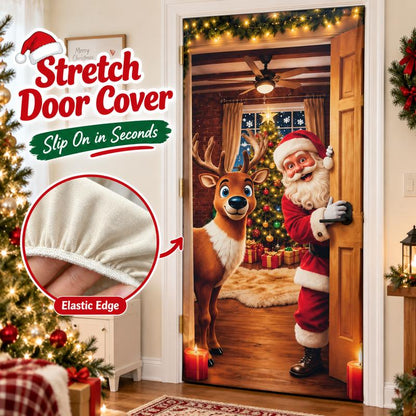 Christmas and Halloween Stretch Fabric Door Cover with Elastic Edges [YQT:ULO-261027-001:05a93644910ab633]