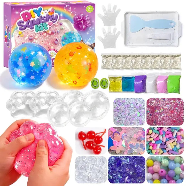 DIY Cat Paw and Ball Squishy Craft Kit with Colorful Decorations [YQT:ULO-260924-001:3d90ca732406509a]