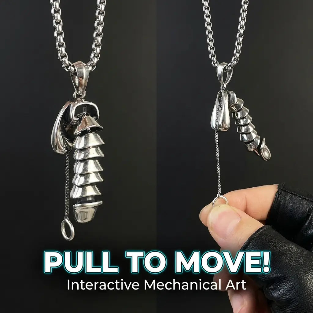 Interactive Articulated Pendant Necklace with Pull Ring and Segmented Design [YQT:ULO-260912-001:aa8944e6a9e73122]