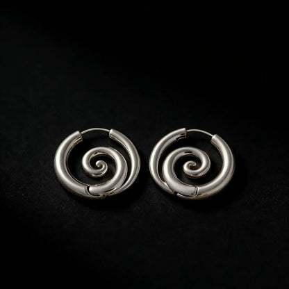 Stainless Steel Spiral Hoop Earrings in Gold and Silver Tones [YQT:ULO-260917-006:8298782ae009af4d]