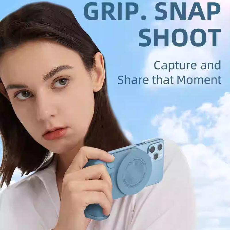 Magnetic Smartphone Camera Grip with Shutter Button and Textured Handle [YQT:ULO-261015-003:e87e284efb8c0e50]