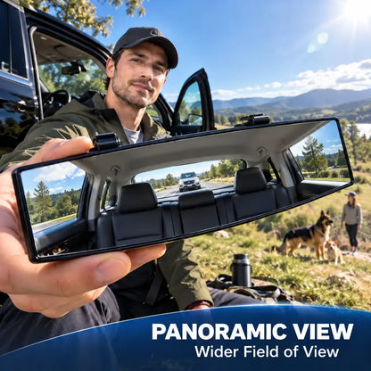 Panoramic Clip-On Car Rearview Mirror with Wide Rectangular Design [YQT:ULO-261008-006:79f83cdf42fbc94d]