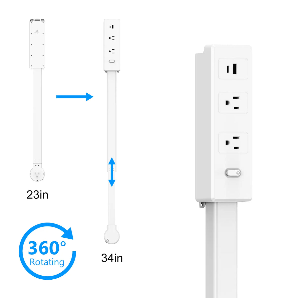 Adjustable Wall Outlet Extender with Two AC Outlets and USB Charging Ports [YQT:ULO-260924-006:cc49d43fec042d26]