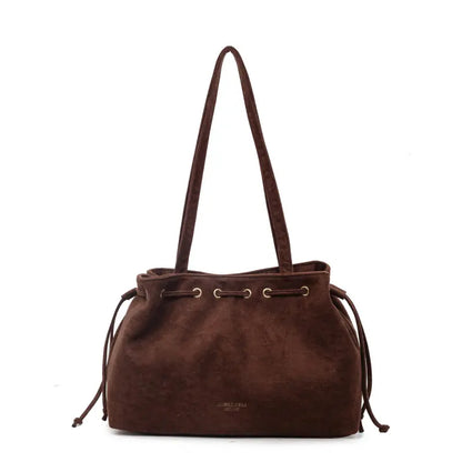 Women's Retro Drawstring Tote Bag with Double Shoulder Straps and Interior Pocket [YQT:ULO-260918-002:2d7894caecaa5f7b]