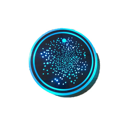 Rechargeable LED Car Cup Holder Coasters with Starry Design and Seven Colors [YQT:ULO-261009-001:1b027d5ccd945f36]