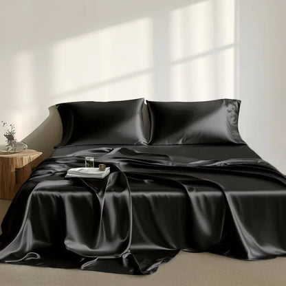 Six-Piece Solid Color Satin Bedding Set with Sheets and Pillowcases [YQT:ULO-261006-007:824540837ed2a96a]