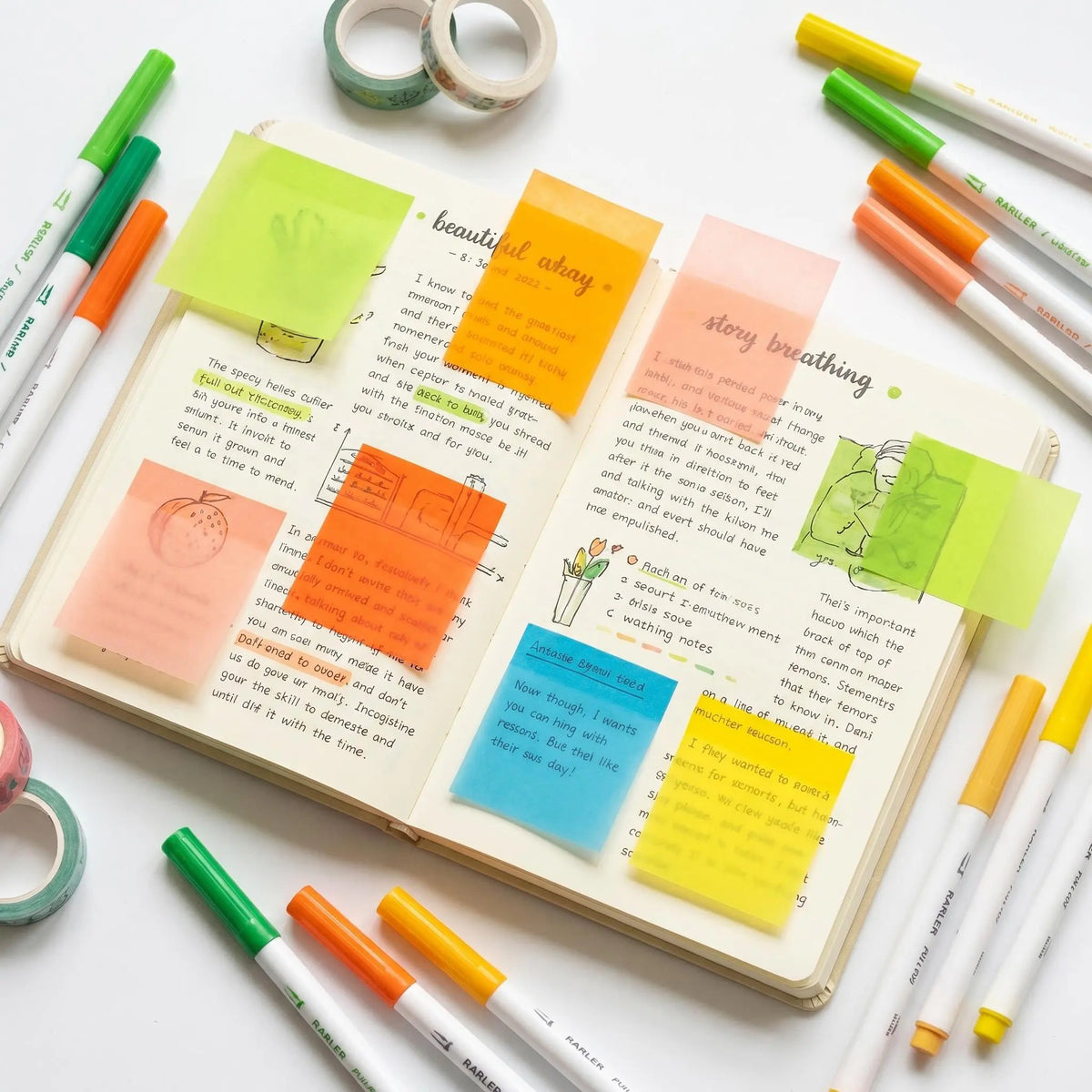 Transparent Pull-Out Sticky Notes with Colorful Fruit Character Boxes, 12 Pack [YQT:ULO-260912-005:c61482d5d53aacb9]