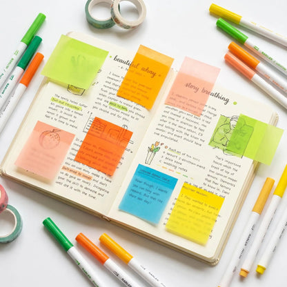 Transparent Pull-Out Sticky Notes with Colorful Fruit Character Boxes, 12 Pack [YQT:ULO-260912-005:c61482d5d53aacb9]