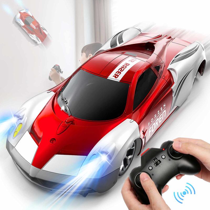 Remote Control Wall Climbing Toy Car with LED Headlights in Red or Blue [YQT:ULO-261029-004:29a4670323b30f09]