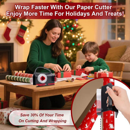 2-Pack Wrapping Paper Cutter and Tape Dispenser with Carry Handle [YQT:ULO-261015-005:dc826abf1cade4ed]