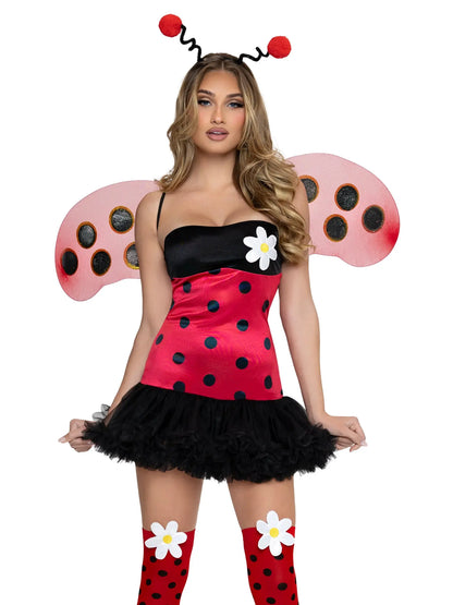Women's Red and Black Polka Dot Bug Costume with Wings [YQT:ULO-260920-001:a84862abccc1762b]