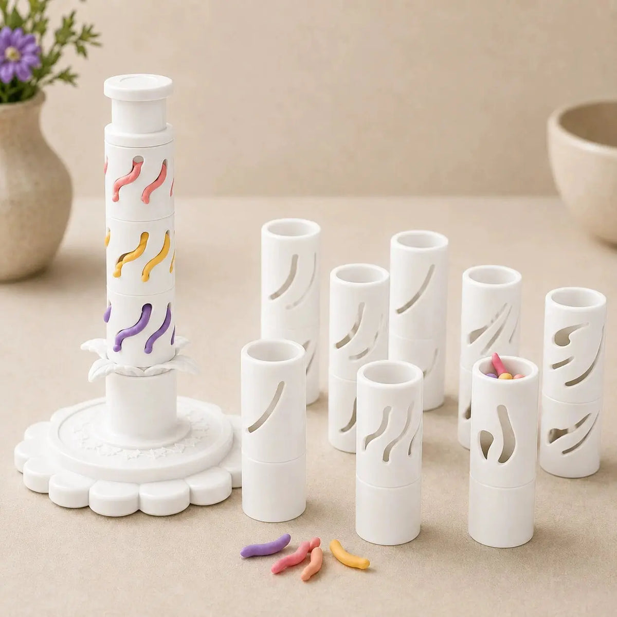 Clay Flower Maker Tool Set with Layered Petal Cutters and Press [YQT:ULO-260912-006:53b16af8e2510fe4]
