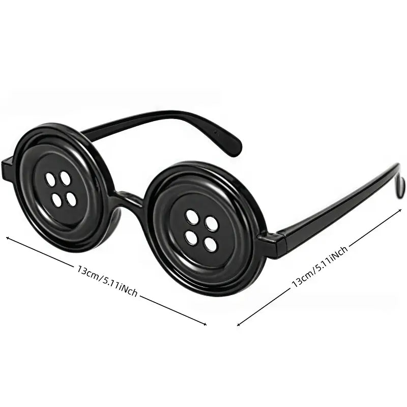 Black Button Design Costume Glasses for Halloween Parties and Dress Up [YQT:ULO-261007-003:6ca3b09efefddf82]