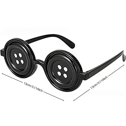 Black Button Design Costume Glasses for Halloween Parties and Dress Up [YQT:ULO-261007-003:6ca3b09efefddf82]