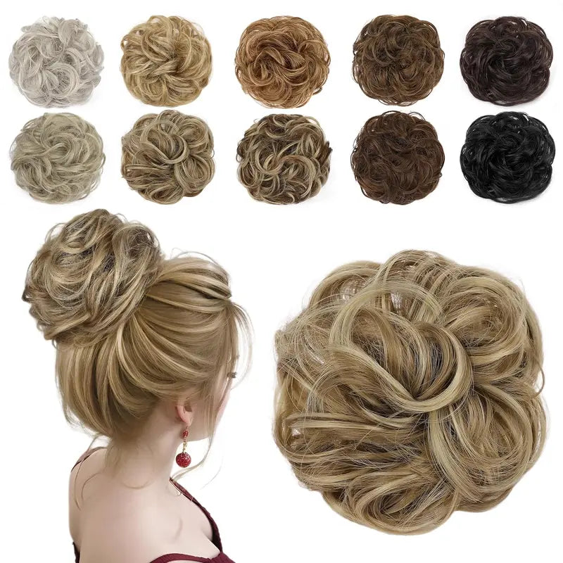 Wavy Curly Messy Bun Hair Scrunchie with Elastic Band for Updos [YQT:ULO-261006-006:273f6f28e571caa9]