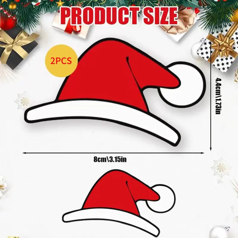 Santa Hat Christmas Stickers for Car Emblems, Laptops and Water Bottles [YQT:ULO-260925-001:81ef28faa769f583]