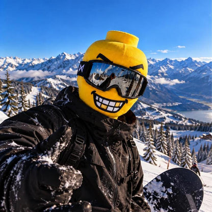 Funny Yellow Cartoon Face Ski Mask Balaclava with Multiple Expression Designs [YQT:ULO-261008-013:38e62b84c8b43bef]