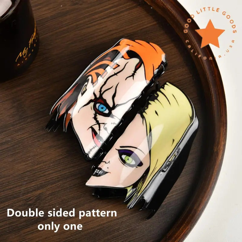 Halloween Claw Hair Clips with Horror Faces, Ghosts and Novelty Designs [YQT:ULO-261008-003:c0da39c03a1df741]