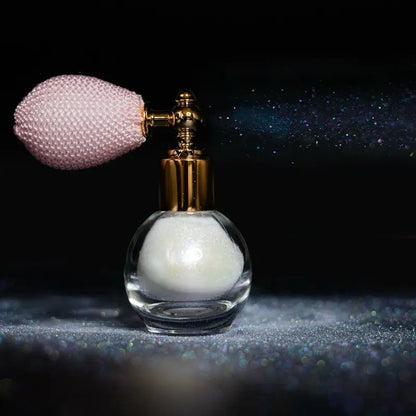 Body Shimmer Powder Spray with Vintage Style Pink Bulb Atomizer [YQT:ULO-260916-003:5ec214935380f03d]