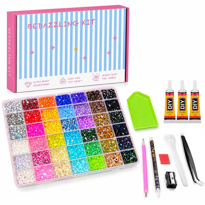 Round Glitter Rhinestone Bedazzling Kit for Nail Art and DIY Crafts [YQT:ULO-260920-004:aaedbfe35c079f3b]
