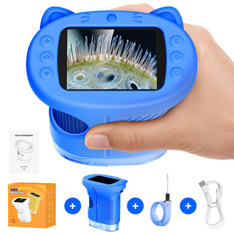 【2027 Upgrade】SEEKID 1000X Handheld Microscope for Kids with 4K 2.0\" Screen, Photo & Video Camera, Rechargeable and Portable, a Fun STEM Gift & Birthday Present for Ages 3+,back to school