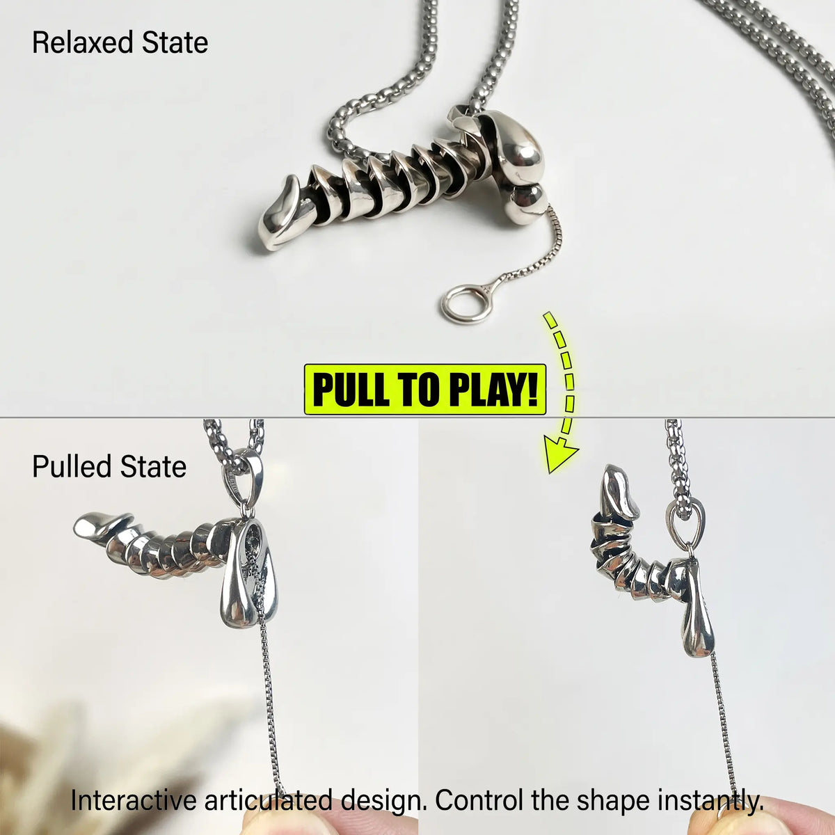 Interactive Articulated Pendant Necklace with Pull Ring and Segmented Design [YQT:ULO-260912-001:cbd73a697cdbab01]